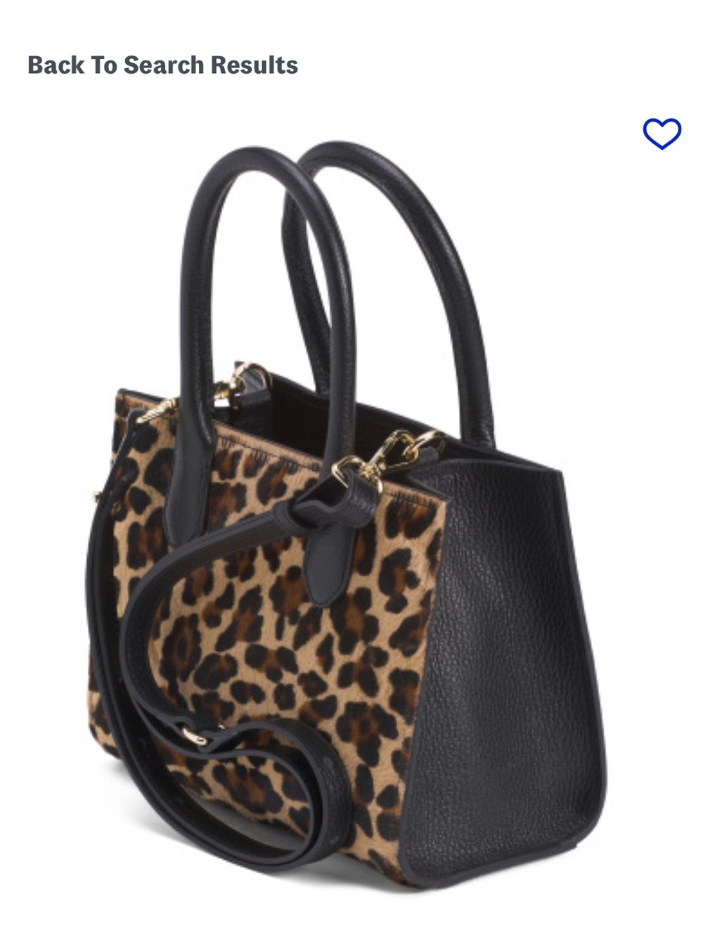 Bruno Magli Leopard-Print Tote w/ Black Leather Trim & Removable Crossbody Strap - Picture 4 of 6